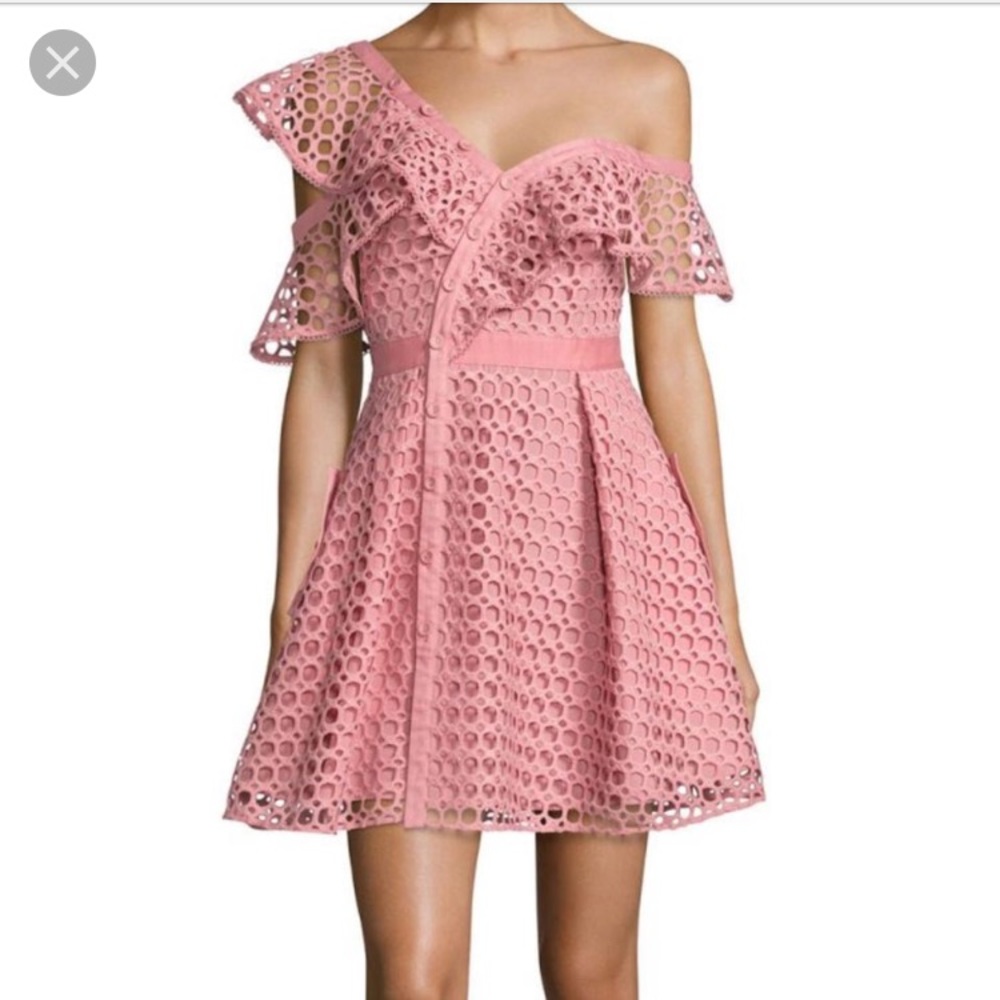 NWOT Self Portrait Women’s Lace Frill Mini Dress
